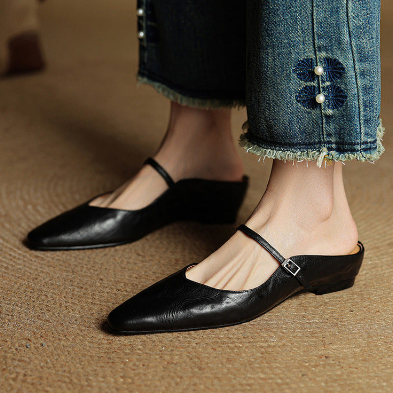 Amanda Genuine Leather Mules