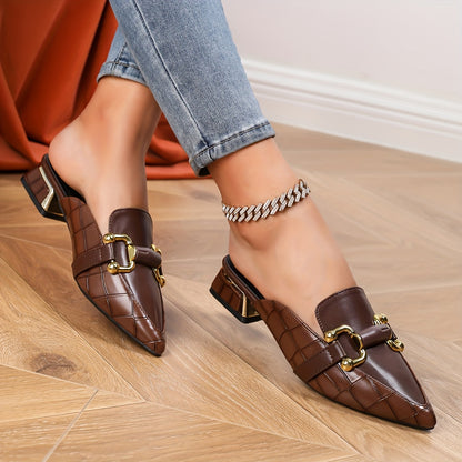 GERALDINE Pointed-Toe Mule Loafers