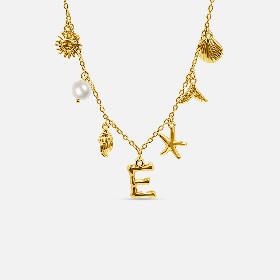 GOLD OCEAN LETTER NECKLACE ( A - Z)