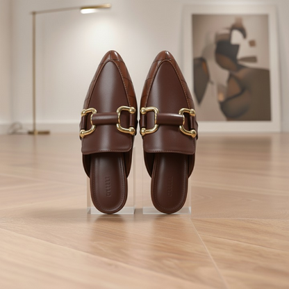 GERALDINE Pointed-Toe Mule Loafers