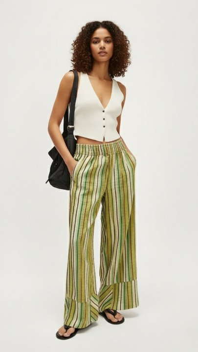 ANALIA Striped Wide Leg Trousers