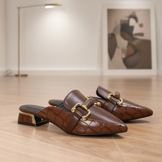 GERALDINE Pointed-Toe Mule Loafers