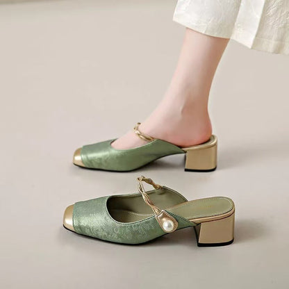 Amelia Genuine Leather Mules