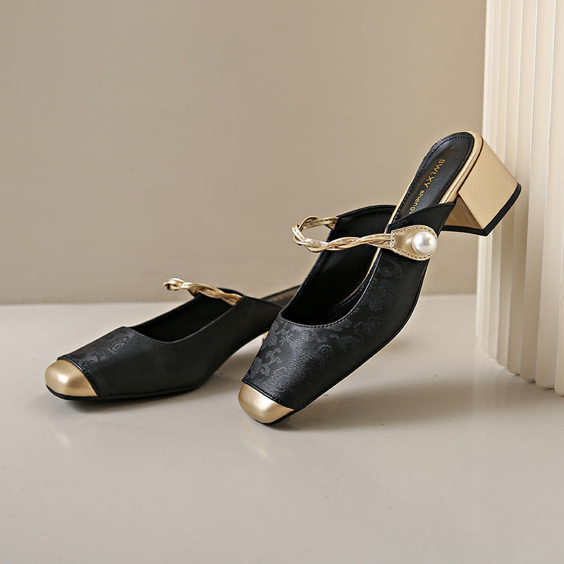 Amelia Genuine Leather Mules