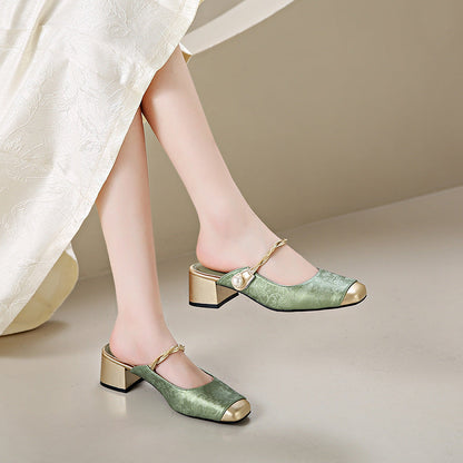 Amelia Genuine Leather Mules