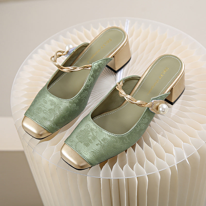 Amelia Genuine Leather Mules