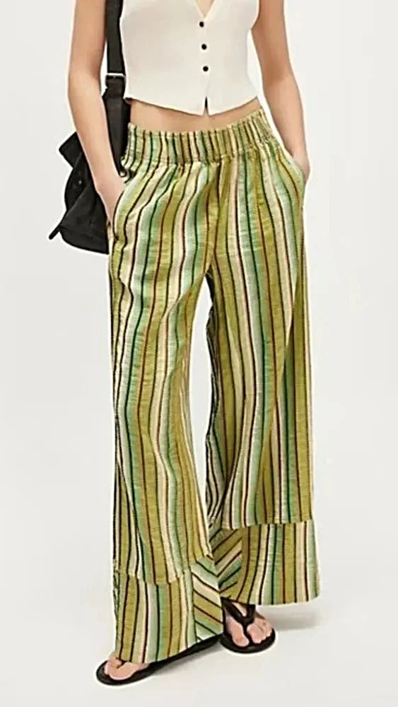 ANALIA Striped Wide Leg Trousers