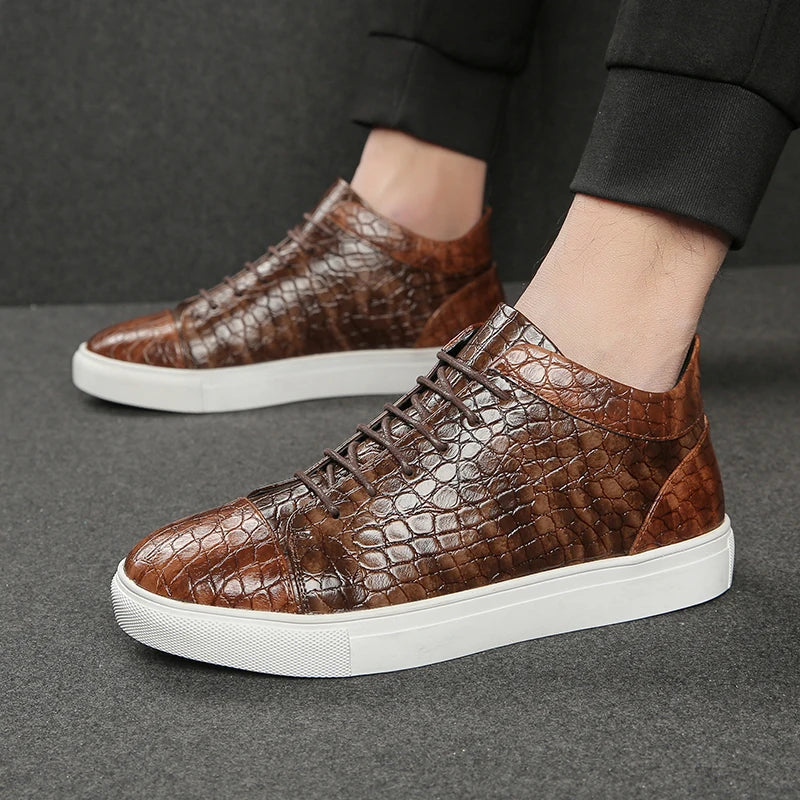 DiNatale Croc-Embossed Sneakers