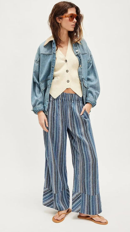 ANALIA Striped Wide Leg Trousers