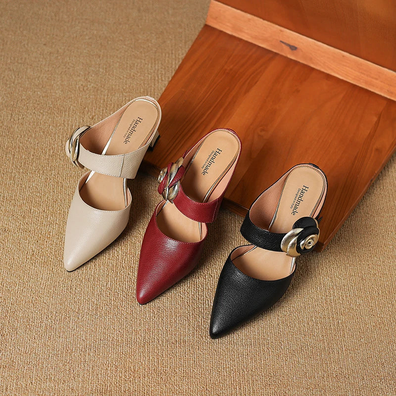 Nefertia Genuine Leather Heels