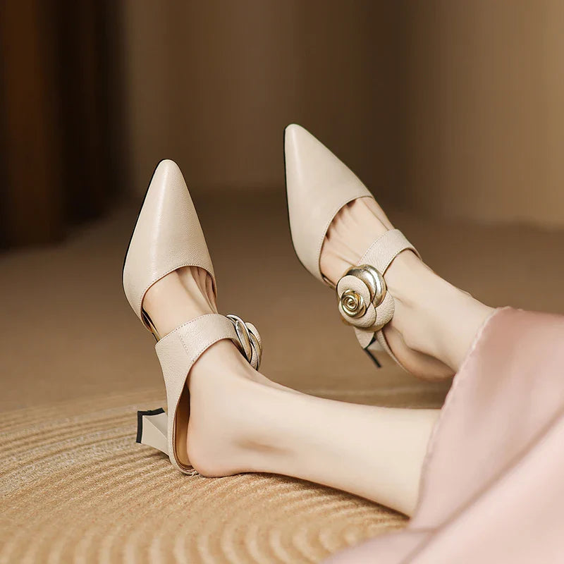 Nefertia Genuine Leather Heels