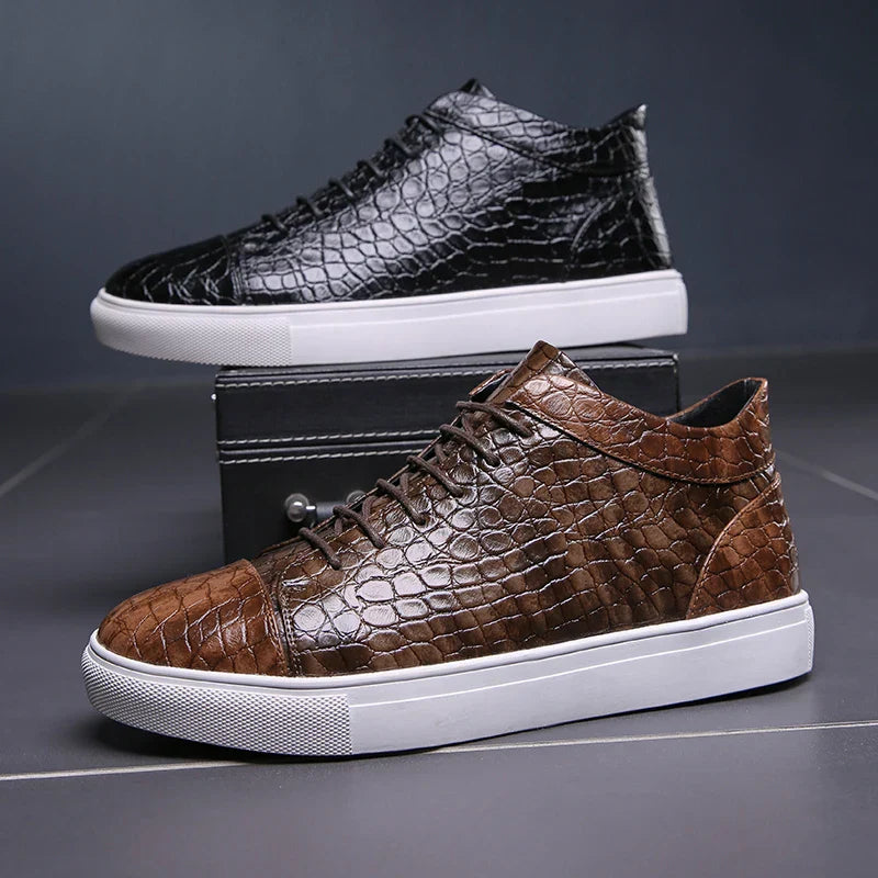 DiNatale Croc-Embossed Sneakers