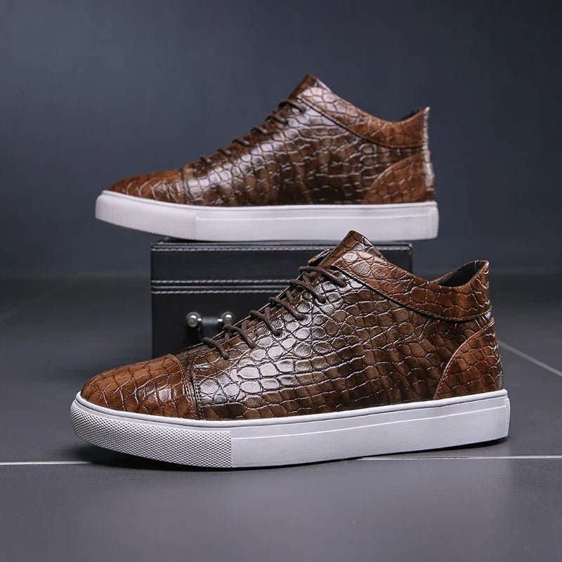 DiNatale Croc-Embossed Sneakers