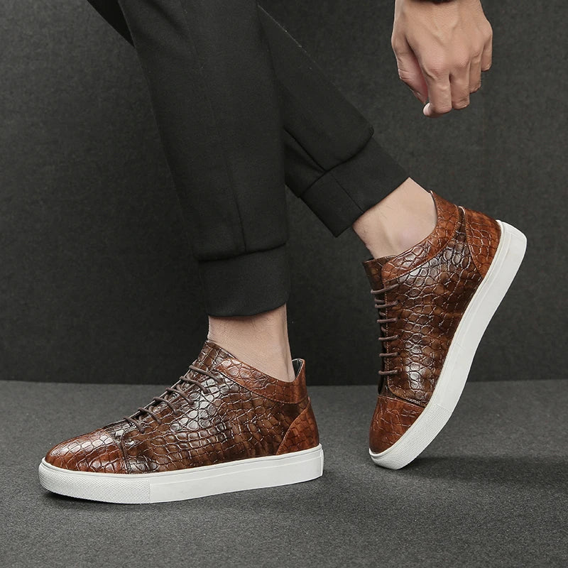 DiNatale Croc-Embossed Sneakers