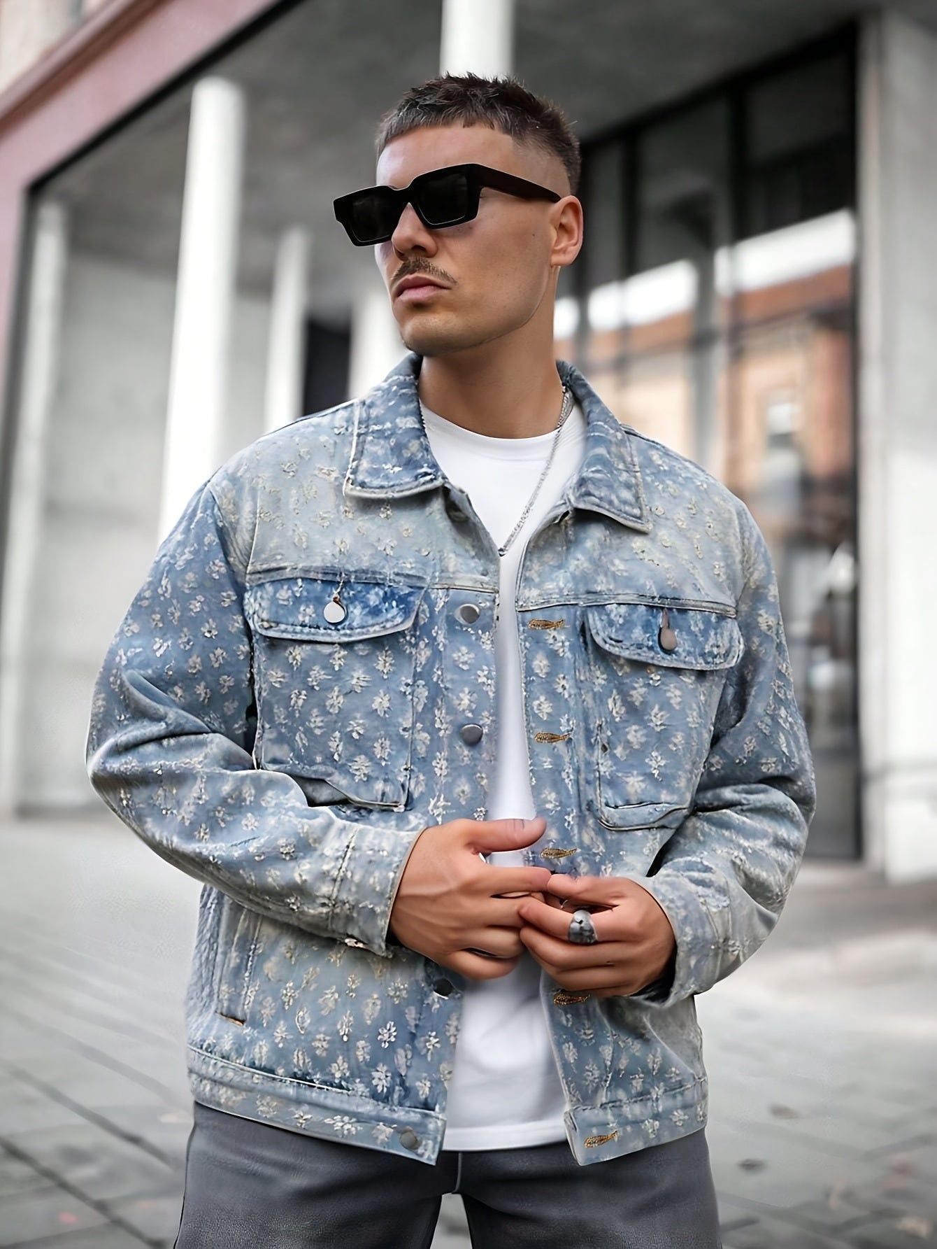 MATEO Distressed Denim Jacket